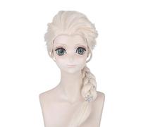 Blonde Long Braided Elsa Cosplay Wigs Halloween for Women Carnival Purim Masquerade Party Dress Synthetic Hair Wig