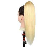 Blonde Long Straight Drawstring Ponytail, Hairpieces Fake Pony Tails, Natural Soft Clip in Hair Extension for Women for Daily Use(16inch)