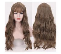 Blonde Long Wavy Womens Wig Synthetic Wigs with Bangs Heat Resistant Cosplay compatible with Women African American(NC/4HL)