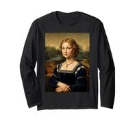 Blonde Mona Lisa Famous Painting Art Parody Renaissance Long Sleeve T-Shirt