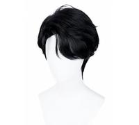 Blonde Mushroom Wig for Men Women Unisex Synthetic 60s Bowl Cut Wig with Bangs for Anime Characters Costume Halloween Cosplay Party (Black-1)