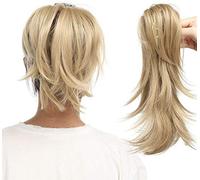 Blonde Ponytail Extension 12inch Short Pony Tails Bendable Claw on Hairpiece Synthetic Hair