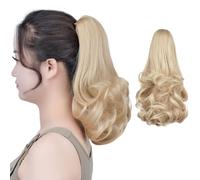 Blonde Ponytail Extension,Claw Clip Ponytails 12in Curly 3.8 OZ Fake Hair Extensions Synthetic Hair pieces for Women SYXLCYGG Wig Black Girl Fluffy¬ Tangled