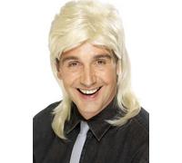 Blonde Rock Star 80s Fancy Dress Mullet Wig