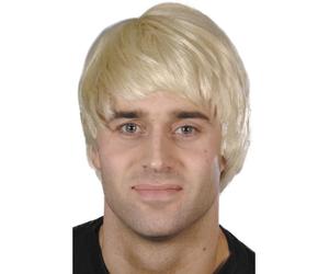 Blonde Short Boy Band Wig Mens Fancy Dress Celebrity Accessory