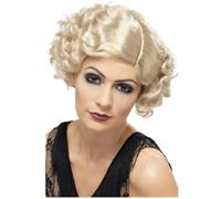 Blonde Short Curly Flapper Wig Gangster Mafia Maul Ladies Fancy Dress