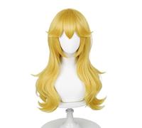 Blonde Wavy Princess Wig for Adult, Long Golden Cosplay Wigs + Crown Brooch Earrings Accessories + Wig Cap for Halloween Costume Party