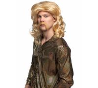 Blonde wig and mustache for men