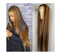 Blonde Wig Short Highlight Wig Human Hair Lace Frontal Wigs For Women Human Hair Brazilian 8-32 Inch T Part Lace Ombre 150% Density Straight Lace Front Wig Grey Wigs For Women (26 Inch)