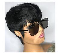 Blonde Wig Short Human Hair Wig, Brazilian Hair Natural Color Grey Wigs For Women (1 150%)