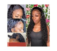 Blonde Wig Short Lace Frontal Wig Curly Lace Front Human Hair Wigs for Black Women Wet and Wavy Loose Deep Wave Frontal Wig Grey Wigs for Women (22inches 13x4 Lace Wig)