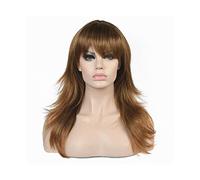 Blonde Wig Short Wig Natural Layered Long Straight Hair Synthetic Hair Brown Black Wigs For Black Women Grey Wigs For Women (2 22 Inch)