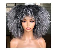 Blonde Wig Short Wig With Bangs For Black Women Cosplay Blonde Synthetic Natural Red Wigs African Grey Wigs For Women (4 14 Inch)