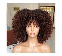 Blonde Wig Short Wig With Bangs For Black Women Cosplay Blonde Synthetic Natural Red Wigs African Grey Wigs For Women (2 14 Inch)