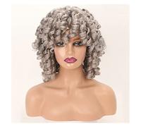 Blonde Wig Short Wigs For Black Women Puffy Kinky Curly With Bangs Synthetic Natural Orange Red Blonde Wig Grey Wigs For Women (3 12 Inch)