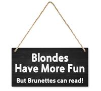 Blondes Have More Fun Home Hang Wall Signs, Wall Decor for Living Room Bedroom, Rustic Wooden Farmhouse Wall Art, 12 X 6 Inch