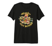 Blondes Not Bombs Peace Retro Sexy Pin Up Girl Vintage Premium T-Shirt