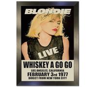 Blondie Debbie Harry Autographed Style Concert Poster Reproduction A3 Framed Wall Art Black | Music Memorabilia | 46x34cm | Collectible Autograph Wall Art No193