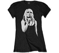 Blondie Debbie Harry T Shirt Open Mic Logo Official Womens Skinny Fit Black M