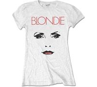 Blondie T Shirt Staredown Debbie Harry Logo Official Womens Skinny Fit White M