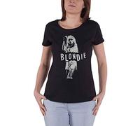 Blondie T Shirt Mic Stand Debbie Harry Logo Official Womens Skinny Fit Black XL