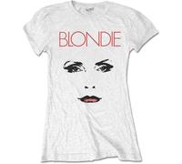 Blondie T Shirt Staredown Debbie Harry Logo Official Womens Skinny Fit White M
