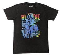 Rock Off officially licensed products Blondie Whiskey A Go Go Washed Finish T Shirt XL Black