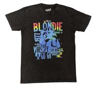 Rock Off officially licensed products Blondie Whiskey A Go Go Washed Finish T Shirt L Black