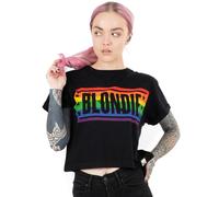 Blondie Womens Black Logo Cropped Short Sleeved T-Shirt - Medium