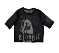 Blondie Women's Mic Stand Mesh Short-Sleeved Crop Top in Black | Size: 2XS Blondie Black 2XS