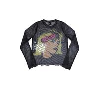 Blondie Women's Punk Poster Mesh Long-Sleeved Crop Top in Black | Size: Medium Blondie Black M