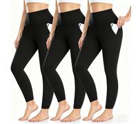 BLONGW 3 Pack High Waisted Yoga Leggings for Women UK - Buttery Soft Activewear Leggings with Pockets, Tummy Control Non-See-Through Gym & Running Pants for Everyday Comfort