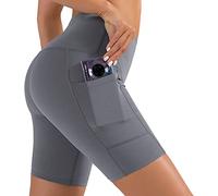 BLONGW Gym Shorts for Women Cycling Shorts with Pockets Black High Waist Ladies Running Workout Athletic Biker Yoga Shorts