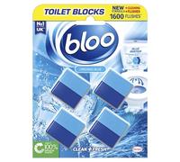 Bloo Toilet Rim Blocks Original Blue Clean+Fresh with Fragrance, 4x50g