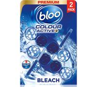 Bloo Colour Active Toilet Rim Block, Bleach, Twin Pack, 2 x 50g