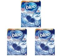 Bloo Colour Active Toilet Rim Block Bleach with Anti-Limescale, Cleaning Foam, Dirt Protection and Extra Freshness with Bloo Odour-Stop Technology (Pack of 3)