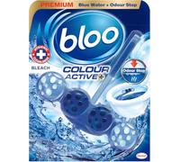 Bloo Colour Active Toilet Rim Block Bleach with Anti-Limescale, Cleaning Foam, Dirt Protection and Extra Freshness with Bloo Odour-Stop Technology Pack of 6