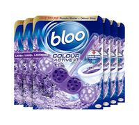 Bloo Colour Active Toilet Rim Block Lavender with Anti-Limescale, Cleaning Foam, Dirt Protection and Extra Freshness - 2 x Rimblocks x 6, purple
