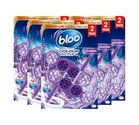 Bloo Colour Active Toilet Rim Block Lavender with Anti-Limescale, Cleaning Foam, Dirt Protection and Extra Freshness - 2 x Rimblocks, purple (Pack of 5)