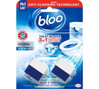 Bloo Hygiene 3in1 Cleaning Foam Toilet Blocks, Pack of 2, Toilet Limescale Remover Cistern Block, Toilet Cleaner Block with Cleaning and Foaming