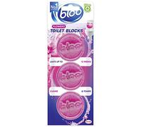 Bloo In Cistern Triple Blocks Rose with Long Lasting Anti-Limescale Cleaning, Foaming & Pink Water Technology