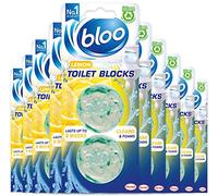 Bloo In Cistern Twin Blocks Citrus Zest with Long Lasting Anti-Limescale Cleaning, Foaming & Clear Water 10 x 2 Pack