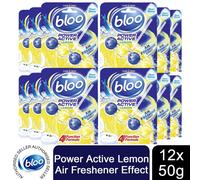 Bloo Power Active Premium Scent Of Lemon Toilet Rim Block, 12 Pack of 50g