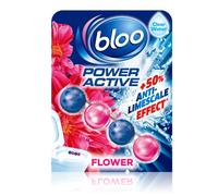 Bloo Power Active Toilet Rim Block Fresh Flowers, with Anti-Limescale, Cleaning Foam, Dirt Protection and Extra Freshness - Single Pack of Rimblocks