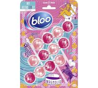 Bloo Toilet Rim Block Magnolia (50g), Clear Water Toilet Rim Block with Magnolia Scent, with Anti-Limescale Formula, Pack of 3 Rimblocks