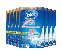 Bloo Power Fizz Tabs Anti-Limescale Drain Deep Toilet Cleaning Lemon, 8 x 22.5g x 8