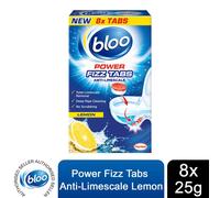 Bloo Power Fizz Tabs Anti-Limescale Drain Deep Cleaning Lemon, 8 x 25g