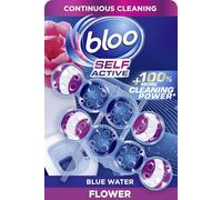 Bloo Self Active Toilet Rim Block and Bowl Cleaner with Flower. Hanging Toilet Bowl Cleaner Rim Block with 100% More Cleaning Power. 2 Pack