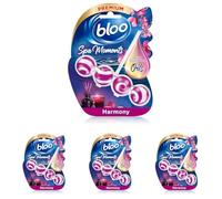 Bloo Spa Moments Harmony Toilet Rim Block, Premium Toilet Cleaner with Essential Oils, Toilet bowl freshener with Relaxing and Long-Lasting Scent - 1 x Toilet Block. (Pack of 4)