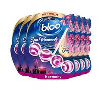 Bloo Spa Moments Harmony Toilet Rim Block, Premium Toilet Cleaner with Essential Oils, Toilet bowl freshener with Relaxing and Long-Lasting Scent - 1 x 6 Toilet Blocks.